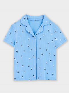 Рубашка, шорты Mark Formelle 567745/25-37342ПП-0 цветы_на_голубой_полоске - фото 1