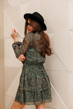 Платье Anastasia 955 зеленый_принт(ромашки) - фото 5