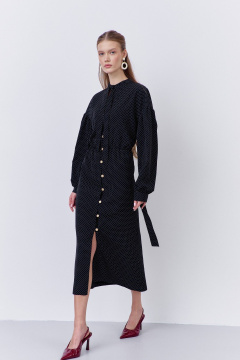 Платье FLAIM 2063 черный-горох - фото 3