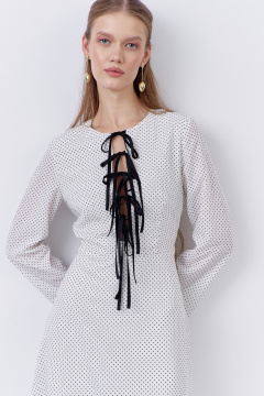 Платье FLAIM 2064 белый-горох - фото 3