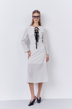 Платье FLAIM 2064 белый-горох - фото 1