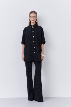 Брюки FLAIM 2070 черный-горох - фото 3