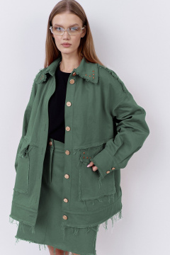 Бомбер, юбка FLAIM 2077.02 зеленый-мох - фото 2