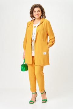 Брюки, кардиган, топ Svetlana-Style 1527 горчица - фото 1