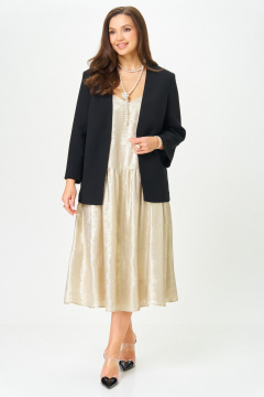 Жакет, платье LeNata 20457 черный-с-золотым - фото 2
