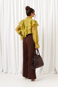 Блуза, брюки Beautiful&Free 6441 шоколад+лайм - фото 5