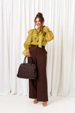 Блуза, брюки Beautiful&Free 6441 шоколад+лайм - фото 2