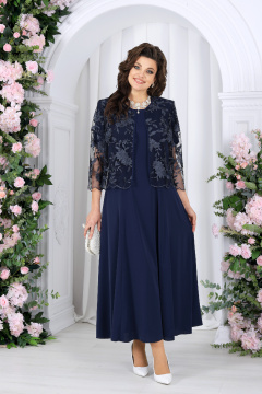 Жакет, платье Ninele 7489 темно-синий - фото 1