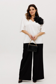 Блуза, брюки, украшение ANIDEN 6118-4 черно-белый - фото 2