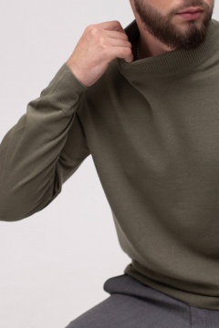 Свитер среднезауженный с длинным рукавом из трикотажа, с воротником-стойкой Полесье С3012-15 5С1749-Д43 170,176 полынь - фото 4