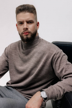 Демисезонный бежевый трикотажный свитер с длинным рукавом Полесье С3012-15 5С1749-Д43 170,176 св.дюна - фото 2