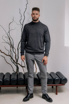 Демисезонный свитер из трикотажа с воротником-стойкой Полесье С3012-15 5С1749-Д43 170,176 т.асфальт - фото 2