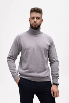 Мужской свитер с регланом и отложным воротником Полесье С3070-17 7С1581-Д43 170,176 серый - фото 1