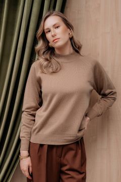 Демисезонный бежевый свитер прямого силуэта реглан Полесье С3316-15 5С1754-Д43 170,176 верблюжий - фото 4