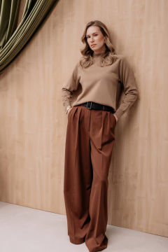 Демисезонный бежевый свитер прямого силуэта реглан Полесье С3316-15 5С1754-Д43 170,176 верблюжий - фото 2