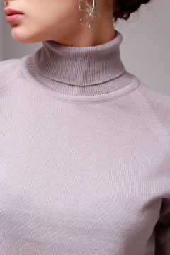 Серый трикотажный свитер с высоким воротником-ластик Полесье С3433-17 7С1582-Д43 158,164 ангора - фото 4