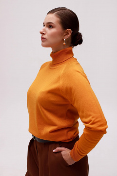 Свитер реглан с высоким воротником из трикотажа для повседневной Полесье С3433-17 7С1582-Д43 158,164 рыжий_кот - фото 2