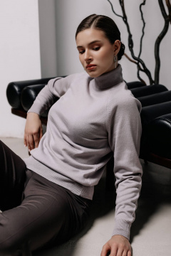 Демисезонный серый свитер с высоким воротником реглан Полесье С3433-17 7С1582-Д43 170,176 ангора - фото 3