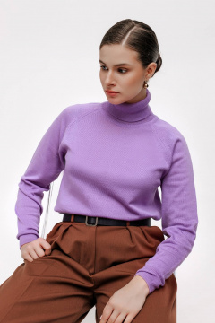 Демисезонный свитер прямого силуэта вязаный реглан Полесье С3433-17 7С1582-Д43 170,176 св.сиреневый - фото 1