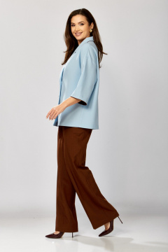 Брюки, жакет ZigzagStyle 630 голубой+коричневый - фото 5