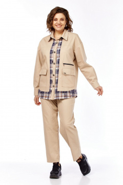 Брюки, рубашка Милора-стиль 1440 бежевый - фото 1