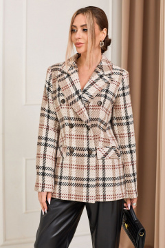 Жакет полуприлегающий с двубортной застежкой Golden Valley 36530 бежевый - фото 4