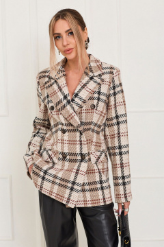 Жакет полуприлегающий с двубортной застежкой Golden Valley 36530 бежевый - фото 1