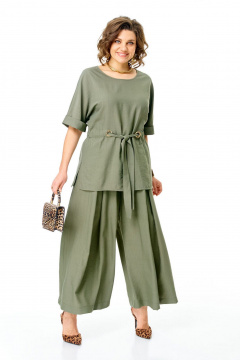 Блуза, брюки VI ORO VR-1267 олива - фото 4
