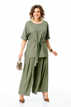 Блуза, брюки VI ORO VR-1267 олива - фото 3