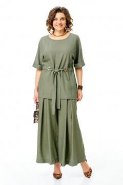 Блуза, брюки VI ORO VR-1267 олива - фото 2