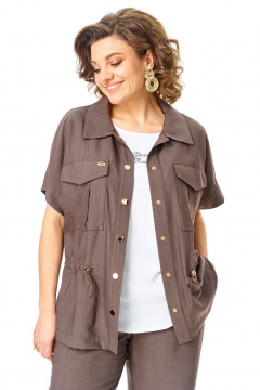 Брюки, жакет, топ VI ORO VR-1181 шоколад - фото 5