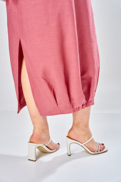 Платье, рубашка Диомант 2036 коралл/белый - фото 3