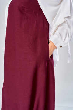 Платье, рубашка Диомант 2036 бордо/белый - фото 5