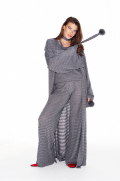 Брюки, кардиган, топ ELLETTO 5339 серый - фото 4