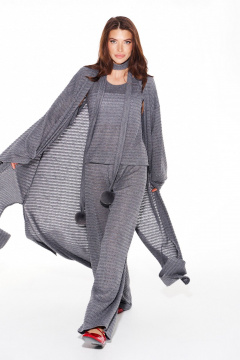 Брюки, кардиган, топ ELLETTO 5339 серый - фото 2