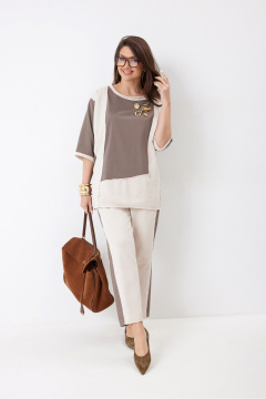 Брюки, туника ElPaiz 1326 молоко_с_серым - фото 1