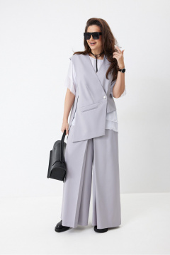 Блуза, брюки, жилет ElPaiz 1327 лаванда_белый - фото 1