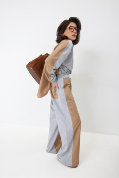 Брюки, свитшот ElPaiz 1328 св.коричневый+серый - фото 3