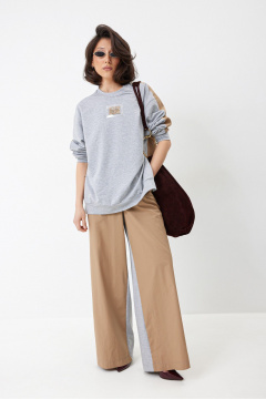 Брюки, свитшот ElPaiz 1328 св.коричневый+серый - фото 1