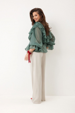 Блуза, брюки ElPaiz 1338 бирюза+св.серый - фото 4