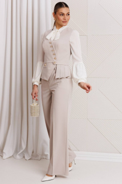 Брюки, жилет Мода Юрс 26-2912 беж - фото 2