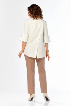 Блуза, брюки Ольга Стиль С-987 молочно-коричневый - фото 4