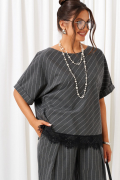 Блуза, брюки Beautiful&Free 6442 темно-серый - фото 4