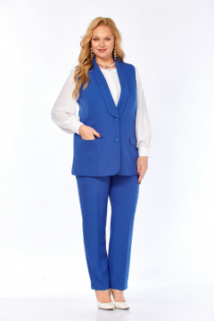 Блуза, брюки, жилет Элль-стиль 2132/7 джинс - фото 4