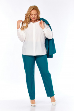 Блуза, брюки, жилет Элль-стиль 2132/8 морская_волна - фото 5