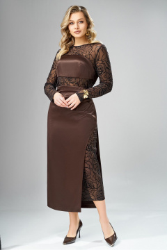 Платье Ольга Стиль С-1003 шоколадный - фото 2