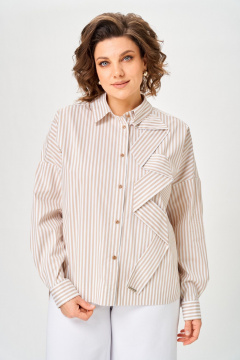 Блуза Michel chic 798 полоска_бежевая - фото 1