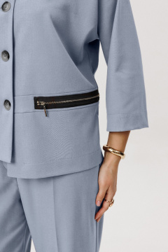 Брюки, жакет Verita 2440 серо-голубой - фото 3