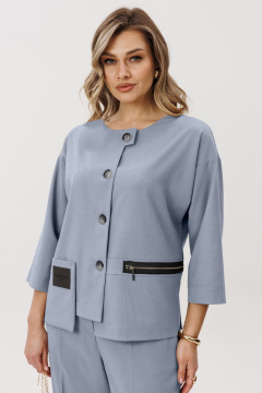 Брюки, жакет Verita 2440 серо-голубой - фото 2
