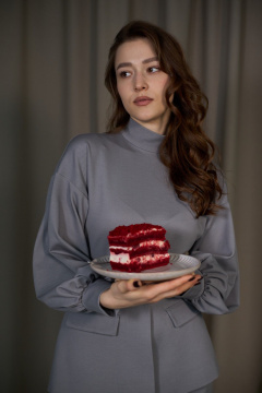 Платье ALIN 3009 серый - фото 3